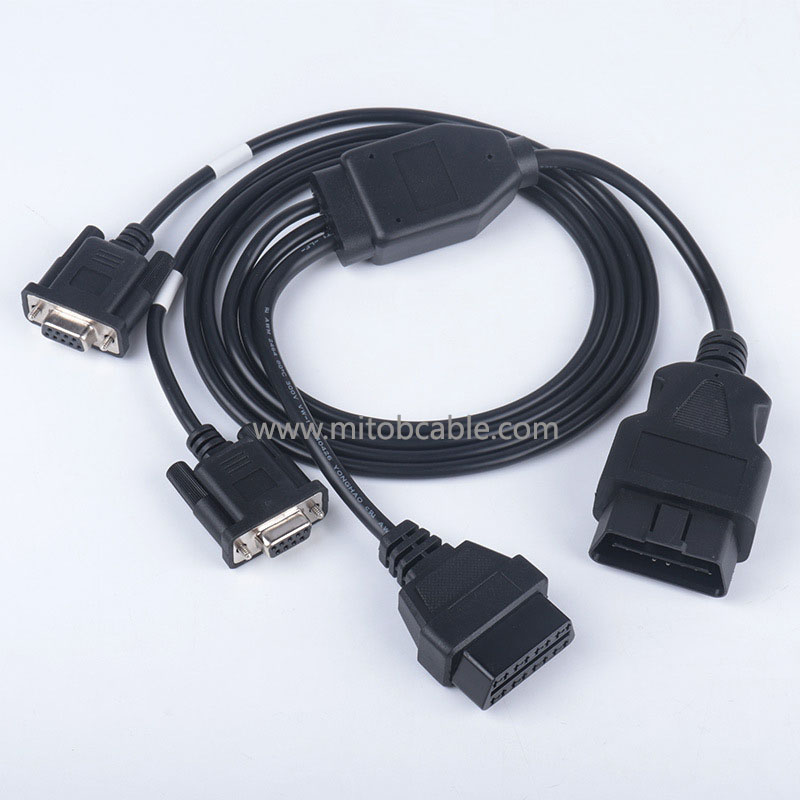 OBB2 male connector to 2 DB9 a OBD female connector empire ev electronic water pump special connection cable 