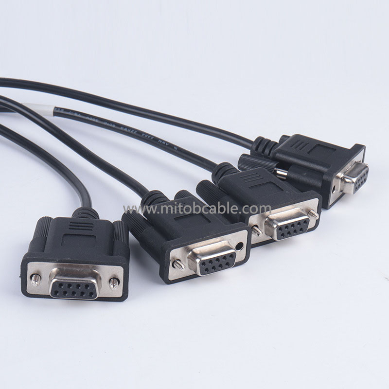 OBD2 Male and Female Plugs to 4 DB9 Female Connectors Serial RS232 OBD2 CABLE Cable 