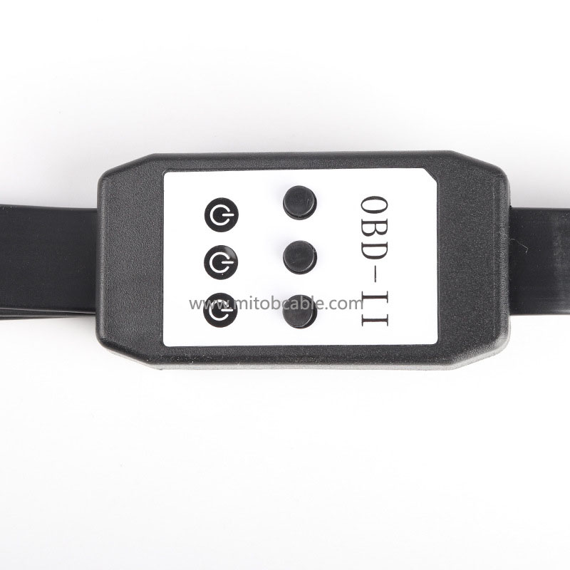 OBD2 one in three extension cable with switch obd2 connection cable 16 pin 16 core full connection 