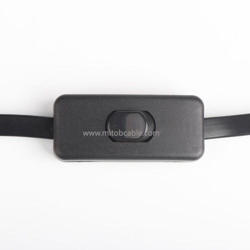 OBD2 extension cable with switch Ultra-thin noodle elbow type car OBD flat cable connector adapter cable