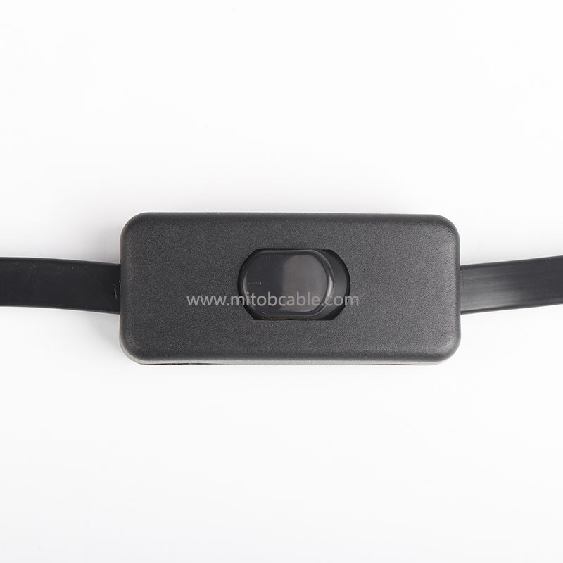 OBD2 extension cable with switch Ultra-thin noodle elbow type car OBD flat cable connector adapter cable 