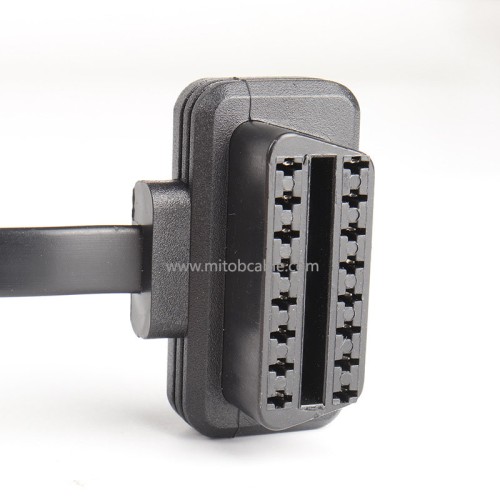 Ultra-thin automotive obd2 one in three flat cable with switch connecting cable OBD extension cable 16 pins 8 cores 60cm