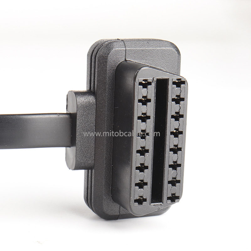 Ultra-thin automotive obd2 one in three flat cable with switch connecting cable OBD extension cable 16 pins 8 cores 60cm 