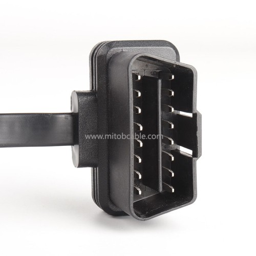Ultra-thin automotive obd2 one in three flat cable with switch connecting cable OBD extension cable 16 pins 8 cores 60cm