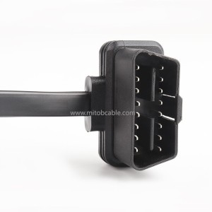Automotive OBD2 one point two with switch extension cable Flat cable one to two adapter cable 60CM 
