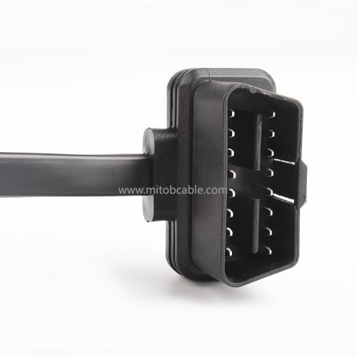 Automotive OBD2 one point two with switch extension cable Flat cable one to two adapter cable 60CM
