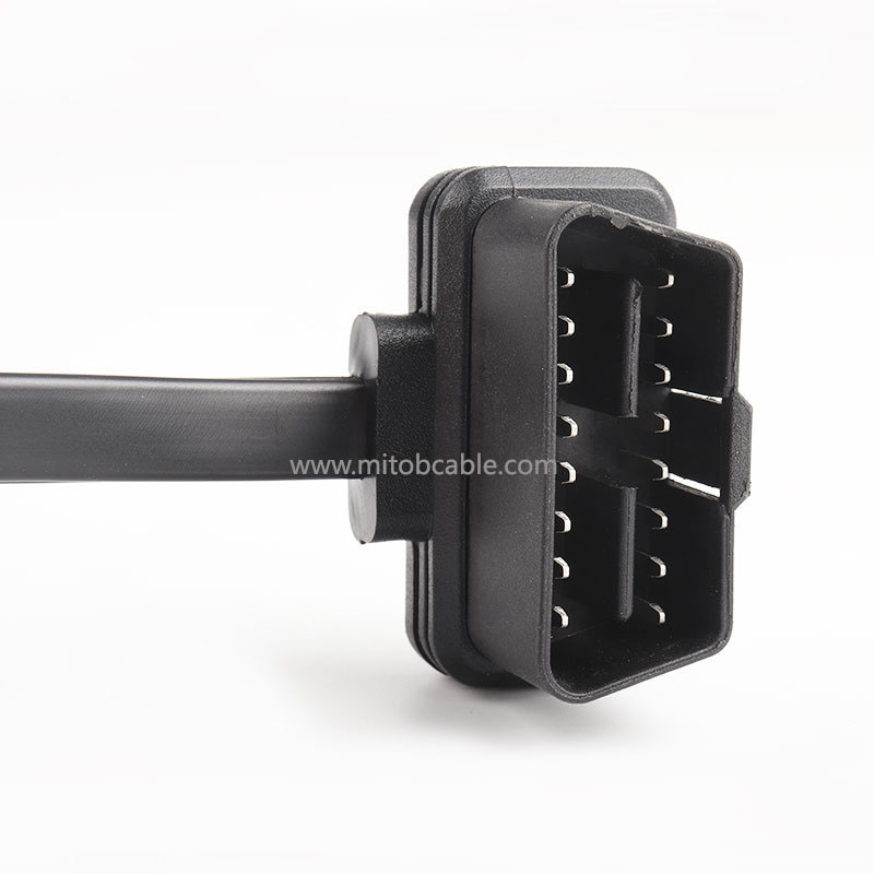 Automotive OBD2 one point two with switch extension cable Flat cable one to two adapter cable 60CM 