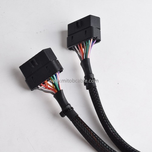 Suitable for automotive OBD2 one-part-two extension cable round cable one to two adapter adapter cable 