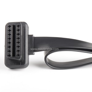 New Product OBD2 male to female extension cable with switch obd2 flat cable 16 pins 16 cores all energized 
