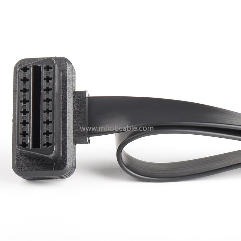 New Product OBD2 male to female extension cable with switch obd2 flat cable 16 pins 16 cores all energized 