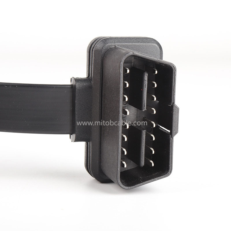 New Product OBD2 male to female extension cable with switch obd2 flat cable 16 pins 16 cores all energized 