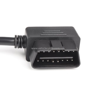 L-type OBD2 one-point-two extension cable elbow 90 degrees one-two connection adapter cable 16-pin 16-core full connection 