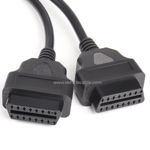 L-type OBD2 one-point-two extension cable elbow 90 degrees one-two connection adapter cable 16-pin 16-core full connection