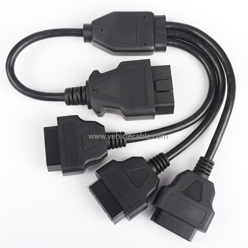 Automotive OBD2 straight one point three obd 16 pin 16 core one tow three adapter Extension cable 