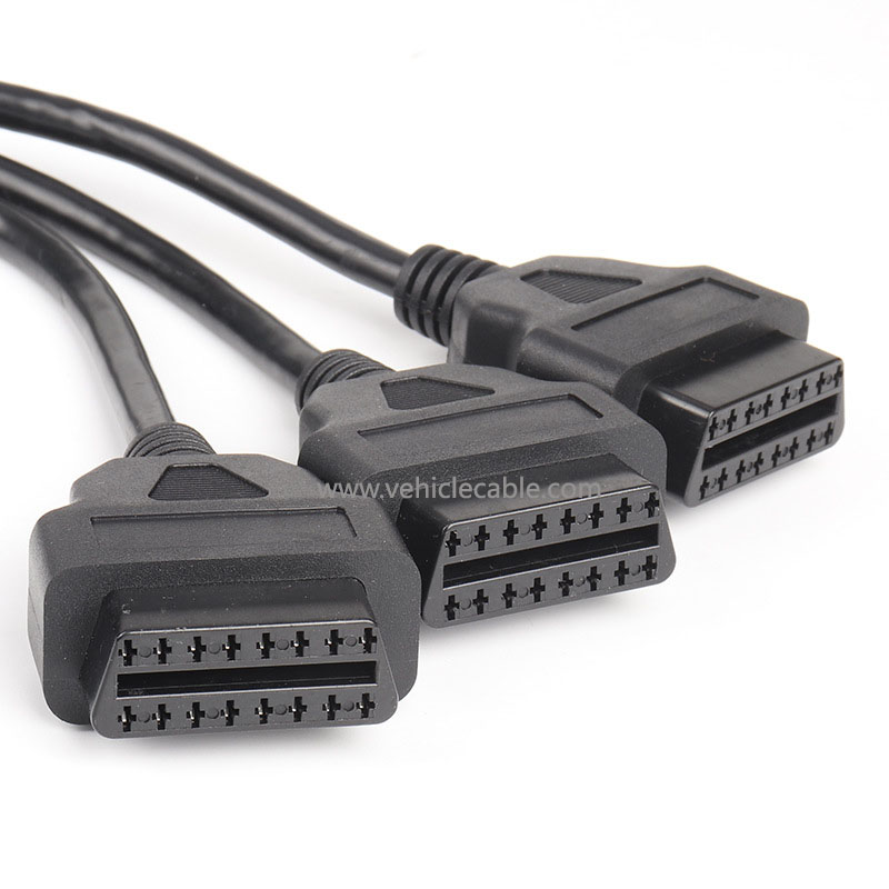 Automotive OBD2 straight one point three obd 16 pin 16 core one tow three adapter Extension cable 