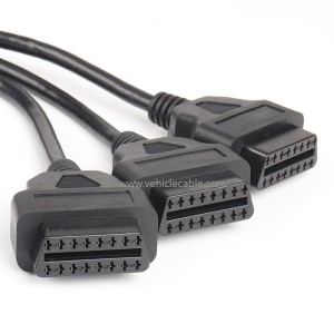 Automotive OBD2 straight one point three obd 16 pin 16 core one tow three adapter Extension cable 