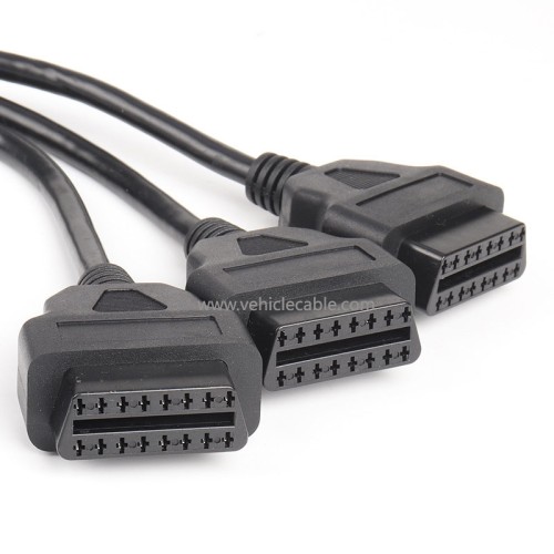 Automotive OBD2 straight one point three obd 16 pin 16 core one tow three adapter Extension cable