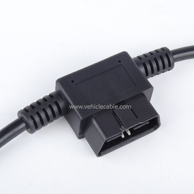 Car OBD interface expansion conversion cable OBD2 one-part-two connecting cable original car plug extension cable 16-pin 16-core 