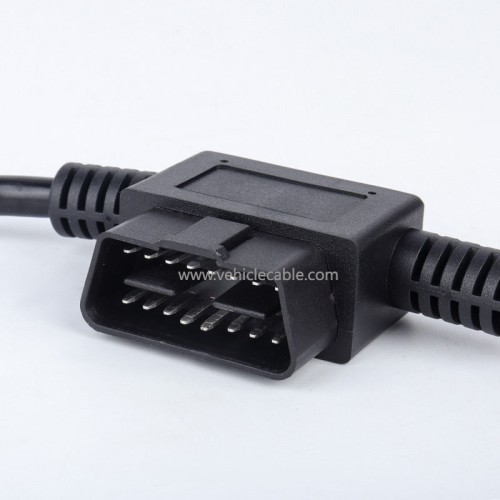 Car OBD interface expansion conversion cable OBD2 one-part-two connecting cable original car plug extension cable 16-pin 16-core