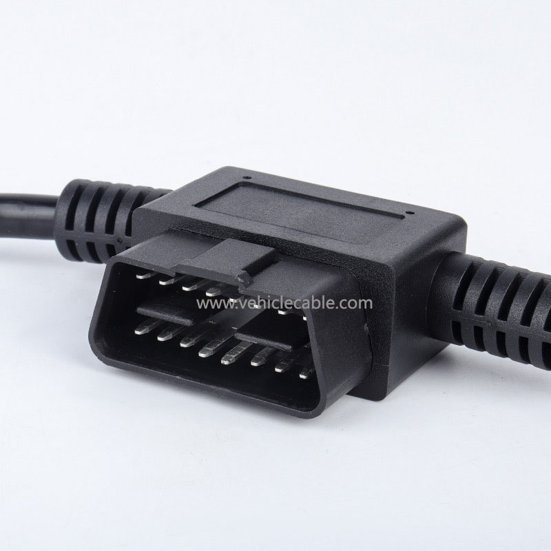 Car OBD interface expansion conversion cable OBD2 one-part-two connecting cable original car plug extension cable 16-pin 16-core 