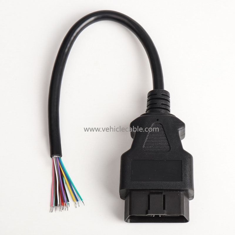 16Pin Pin Male Connection Cable Open male OBD 2 Cable 30cm 