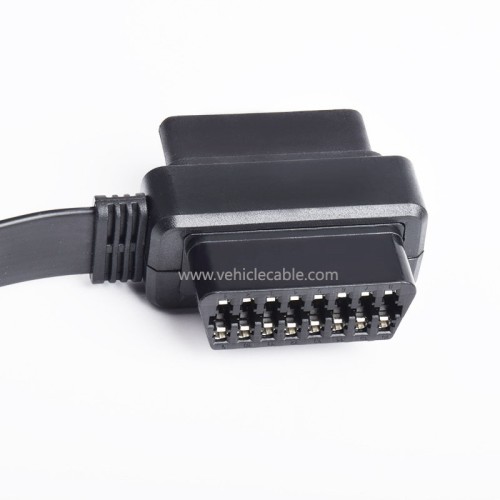 Car OBD cable OBD2 extension cable one point two noodle flat cable obd one tow two full core energised 0.3m