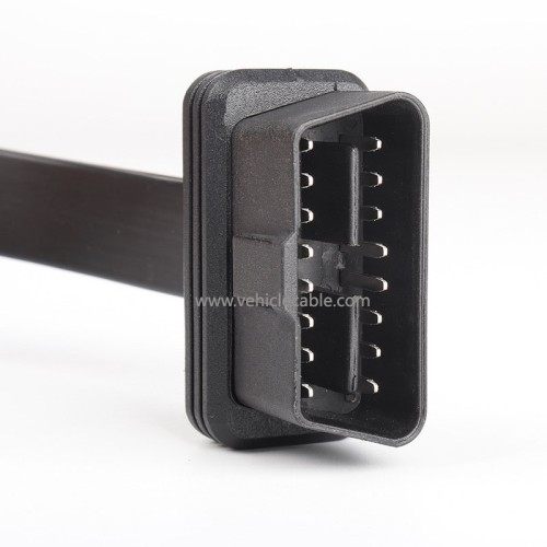 Car OBD2 one to two adapter cable straight OBD one to two flat cable extension cable 16 pin 16 core 0.3m