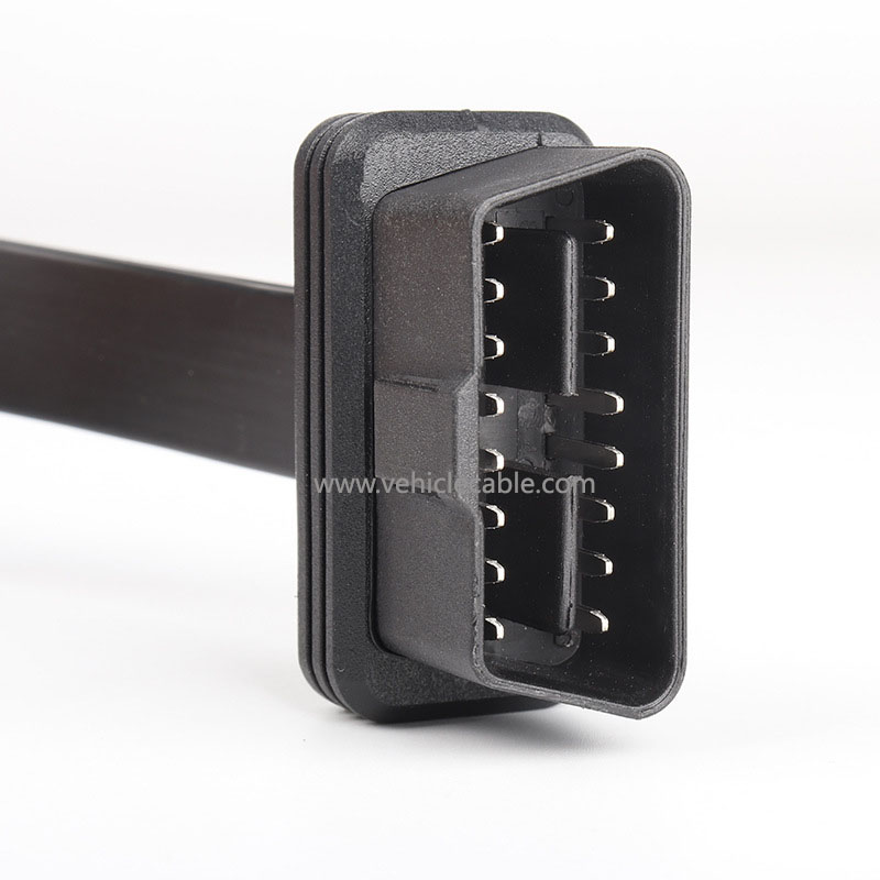 Car OBD2 one to two adapter cable straight OBD one to two flat cable extension cable 16 pin 16 core 0.3m 