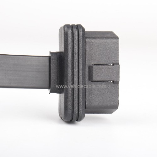Car OBD2 one to two adapter cable straight OBD one to two flat cable extension cable 16 pin 16 core 0.3m