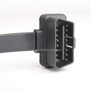 Automotive OBD2 one-part-three flat cable 16-core energised OBD2 adapter expansion cable one-part-three extension cable 