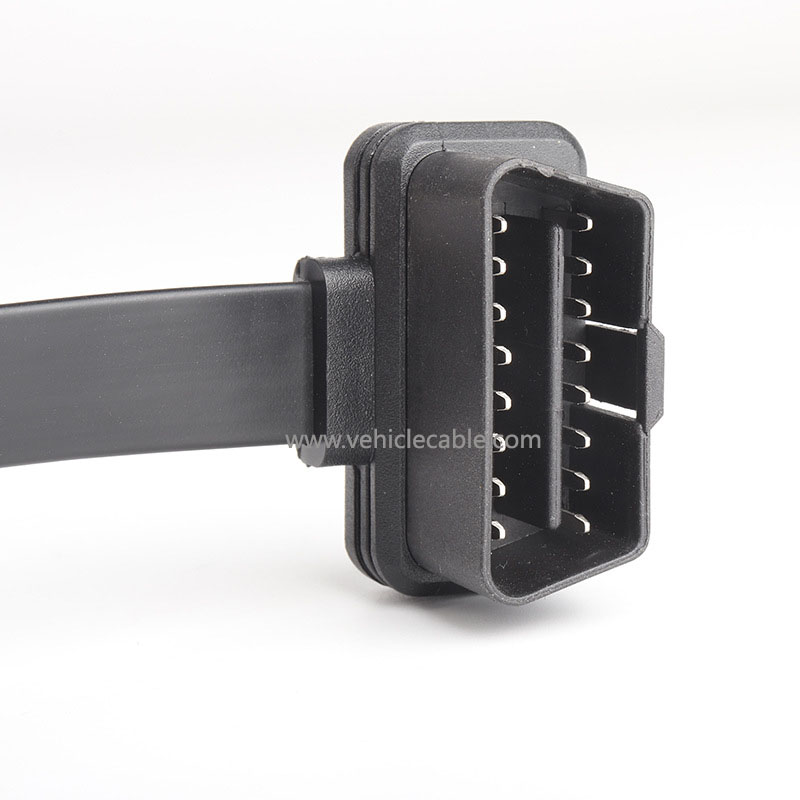 Automotive OBD2 one-part-three flat cable 16-core energised OBD2 adapter expansion cable one-part-three extension cable 