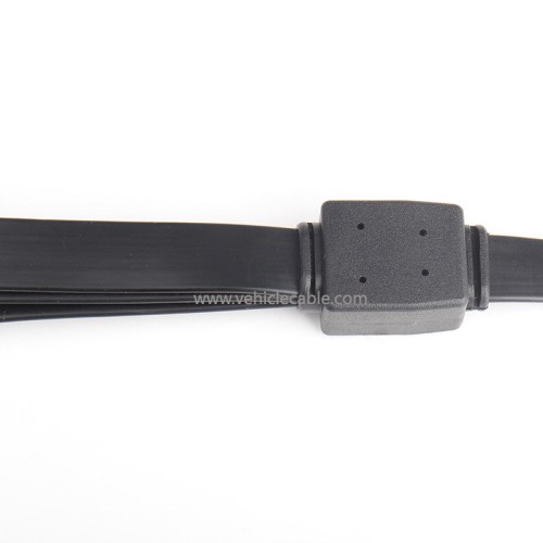 Automotive OBD2 one-part-three flat cable 16-core energised OBD2 adapter expansion cable one-part-three extension cable