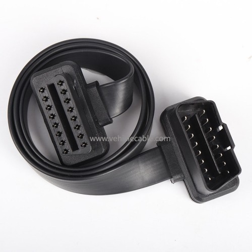 OBD2 Male to Female Flat Cable Extension Cable Car Computer Extension Cable 16 pins 16 cores all energised