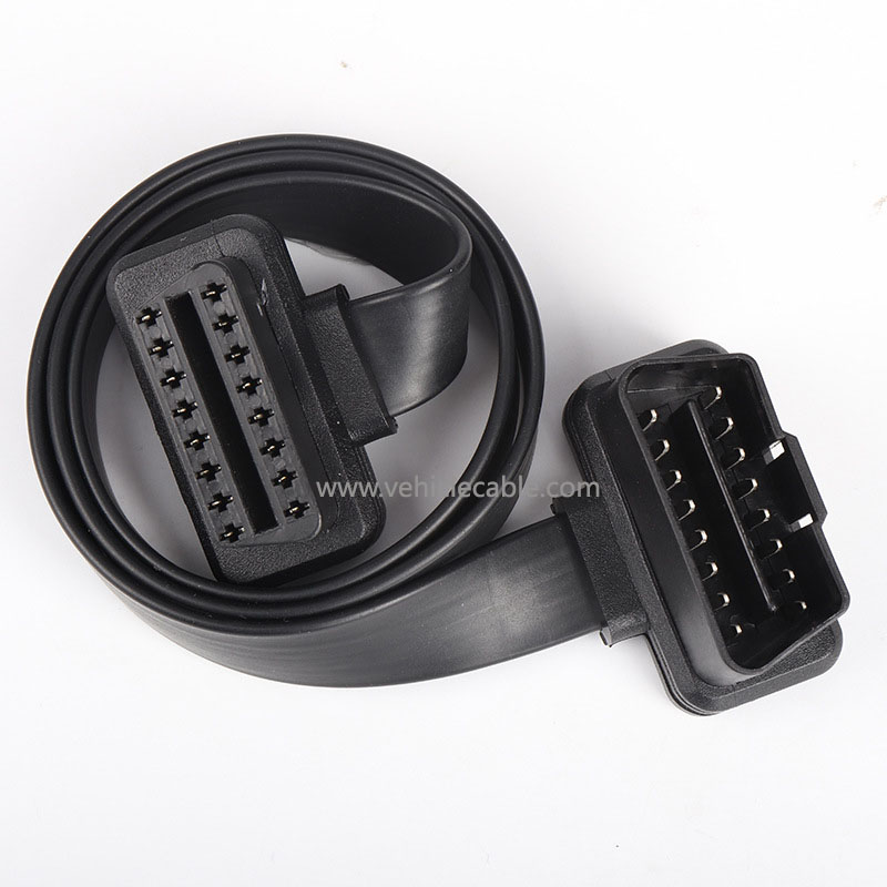 OBD2 Male to Female Flat Cable Extension Cable Car Computer Extension Cable 16 pins 16 cores all energised