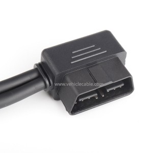 L-type OBD2 one-part-two extension cable elbow 90 degrees one-two-connection adapter cable 16-pin 16-core 0.3m 