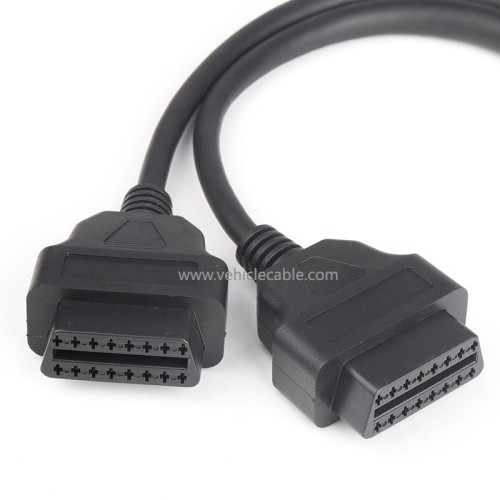 L-type OBD2 one-part-two extension cable elbow 90 degrees one-two-connection adapter cable 16-pin 16-core 0.3m