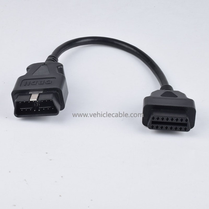 Car OBD Extension Cable Male to Female 16-pole Energised 16PIN OBD2 Diagnostic Tool Extension Cable with Metal Clip 