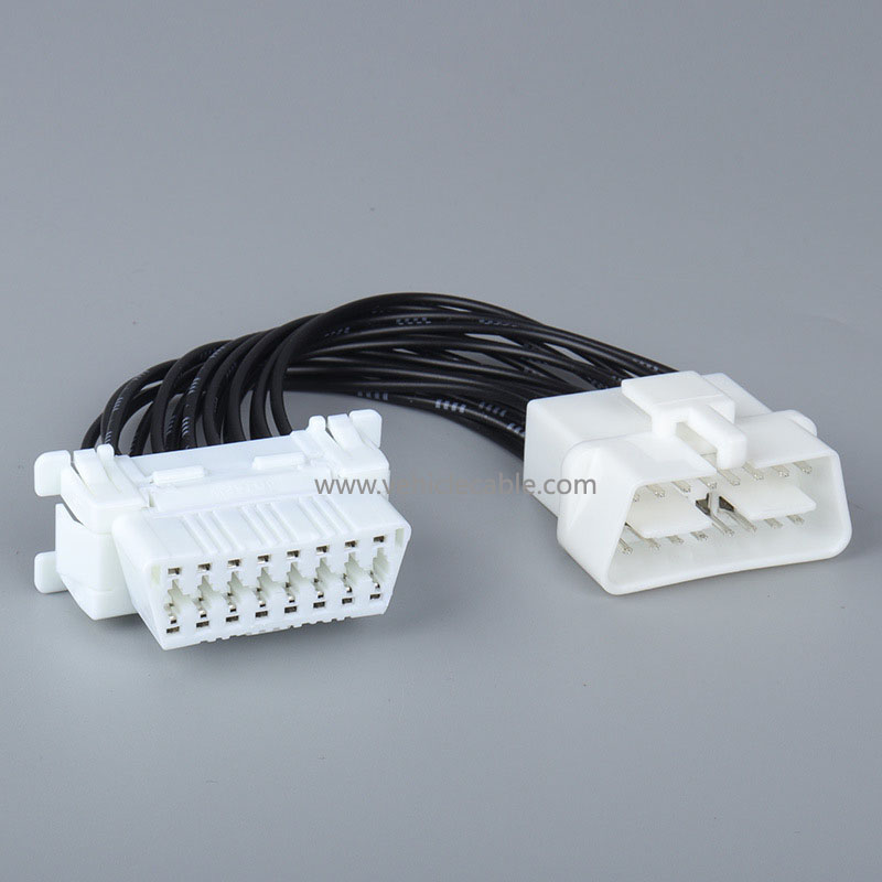 Car OBD one-to-one full core one-part extension cable 16-pin 16-core energised detector interface annual inspection to change the cable 
