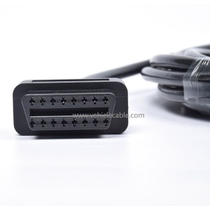 L-type elbow OBD extension cable Automotive OBD2 male to female connecting cable 5 metres adapter cable 16 pin 16 core full connection 