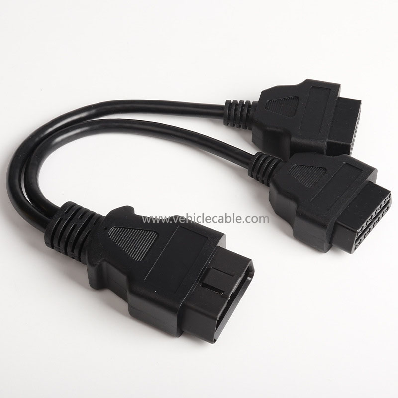 OBD wiring harness Two-way conversion cable Car computer OBD2 extension cable Use 2 OBD devices 