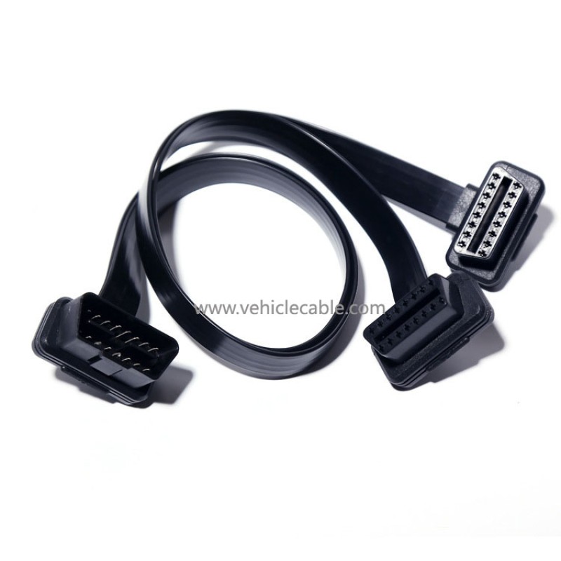 Automotive OBD2 elbow one to two adapter cable one to two extension cable OBD2 flat cable connection cable 16 pin 16 core 