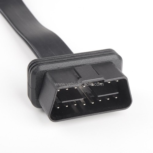 Car OBD2 one to two adapter cable Expansion cable one to two extension cable OBD2 flat cable 16 core energised