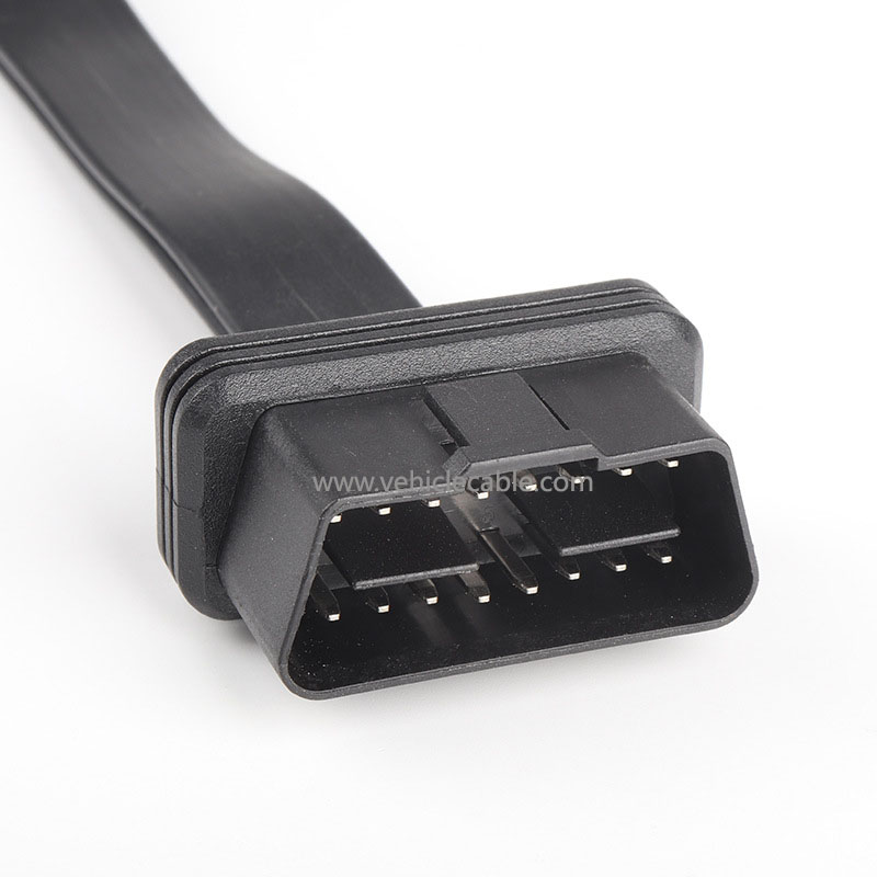 Car OBD2 one to two adapter cable Expansion cable one to two extension cable OBD2 flat cable 16 core energised 