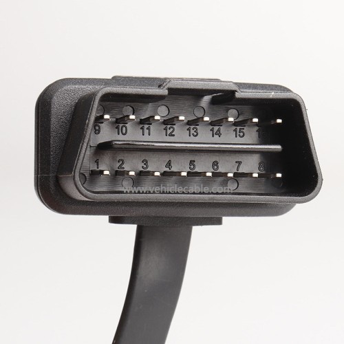 Car OBD2 male to female extension cable expansion cable obd elbow flat cable connecting cable 60cm 16pin 8 core