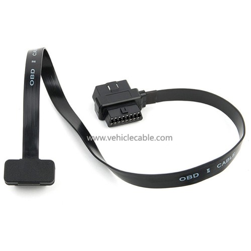 Car OBD cable OBD2 extension cable one point two noodle flat cable obd one tow two full core energised 0.6m