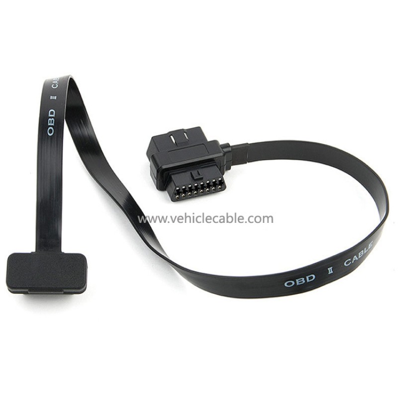 Car OBD cable OBD2 extension cable one point two noodle flat cable obd one tow two full core energised 0.6m 