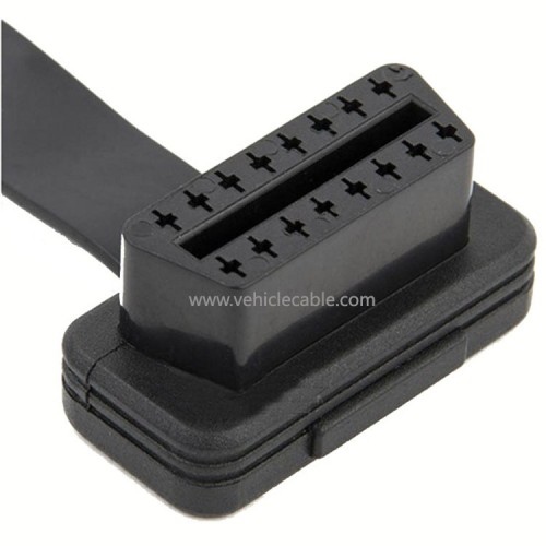 Car OBD cable OBD2 extension cable one point two noodle flat cable obd one tow two full core energised 0.6m