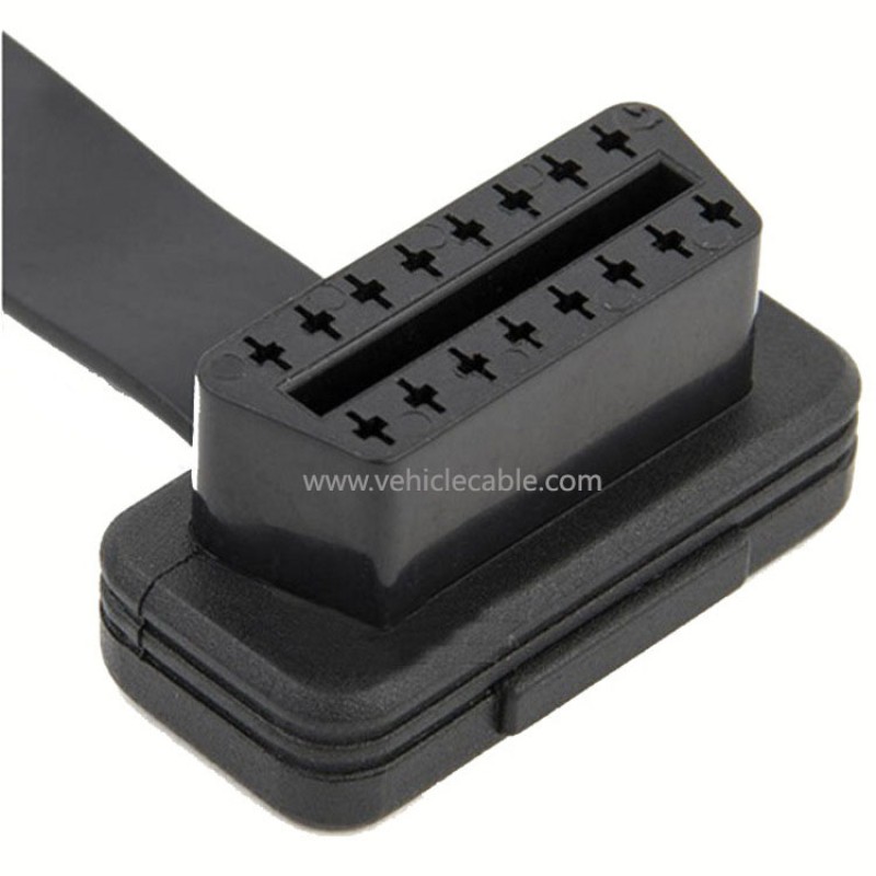 Car OBD cable OBD2 extension cable one point two noodle flat cable obd one tow two full core energised 0.6m 