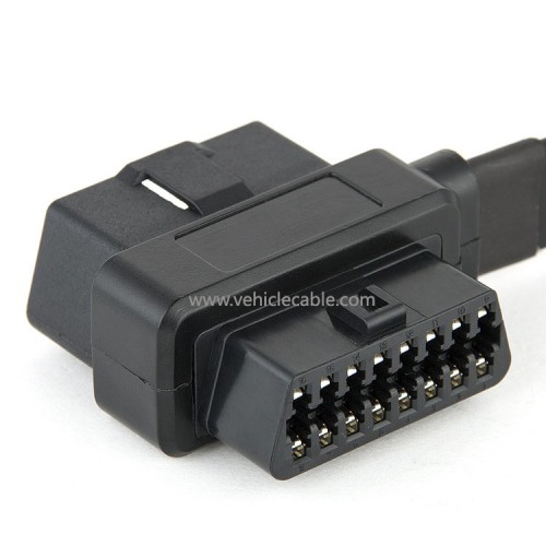 Car OBD cable OBD2 extension cable one point two noodle flat cable obd one tow two full core energised 0.6m
