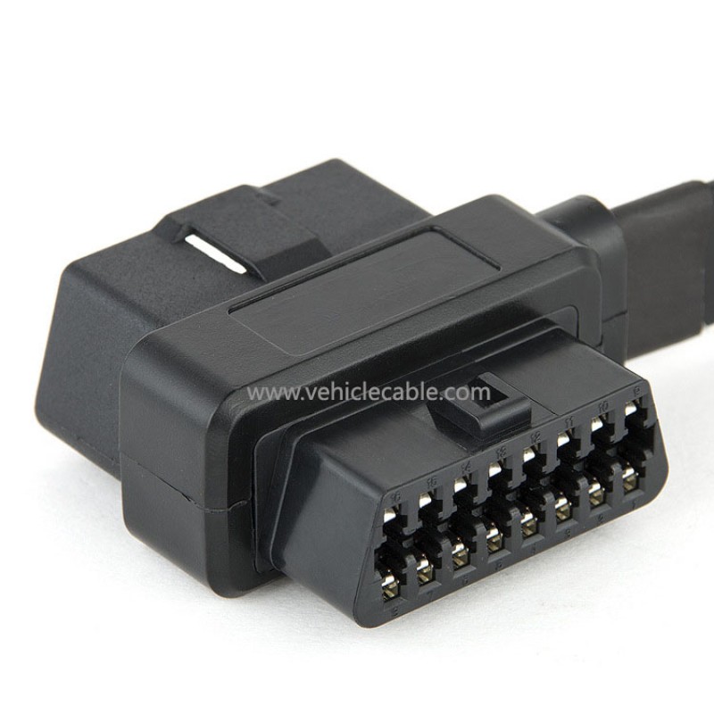 Car OBD cable OBD2 extension cable one point two noodle flat cable obd one tow two full core energised 0.6m 
